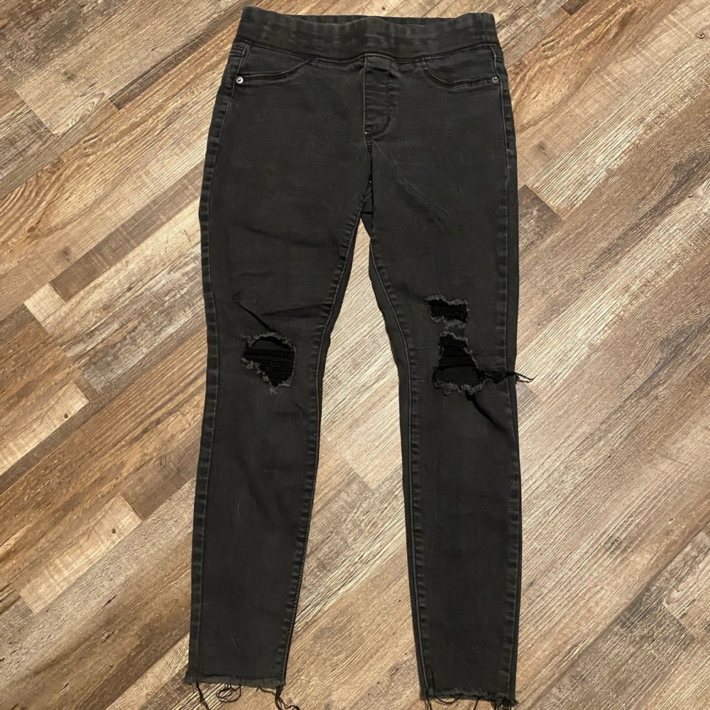 Old Navy Elastic-Waisted Black Ripped Jeans